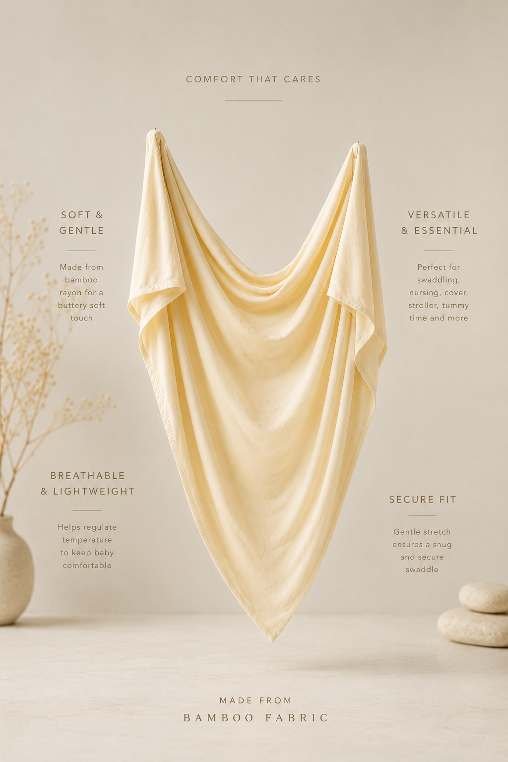 Oversized Stretchy Swaddle - Buttercream