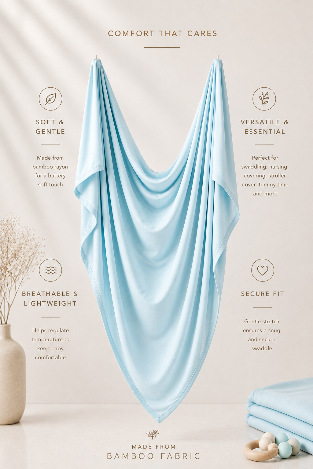 Oversized Stretchy Swaddle - Blue Haven