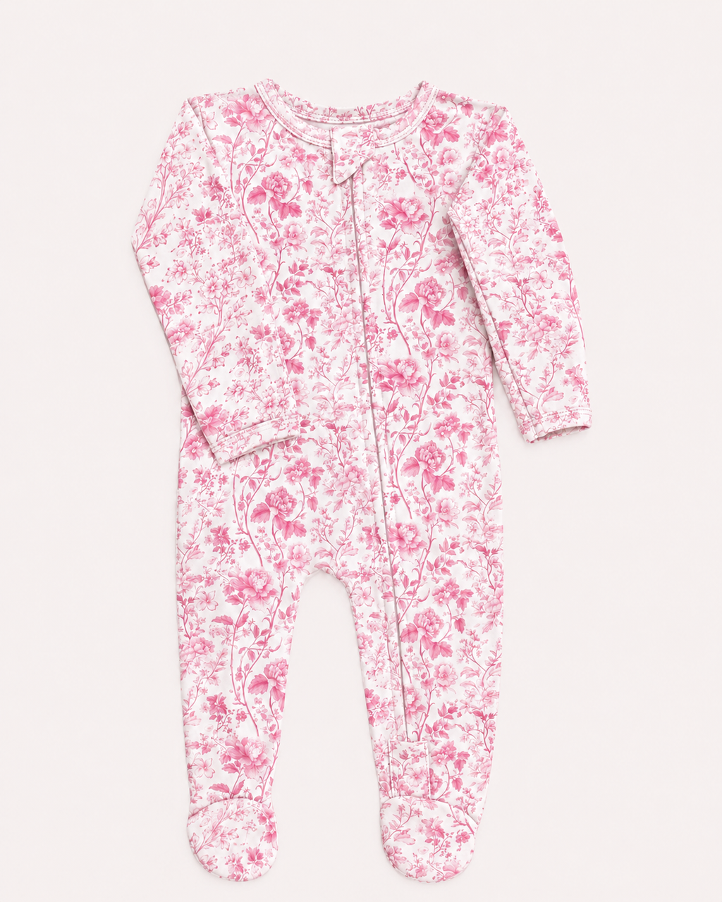 Footed Romper - Blush meadow