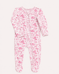 Footed Romper - Blush meadow