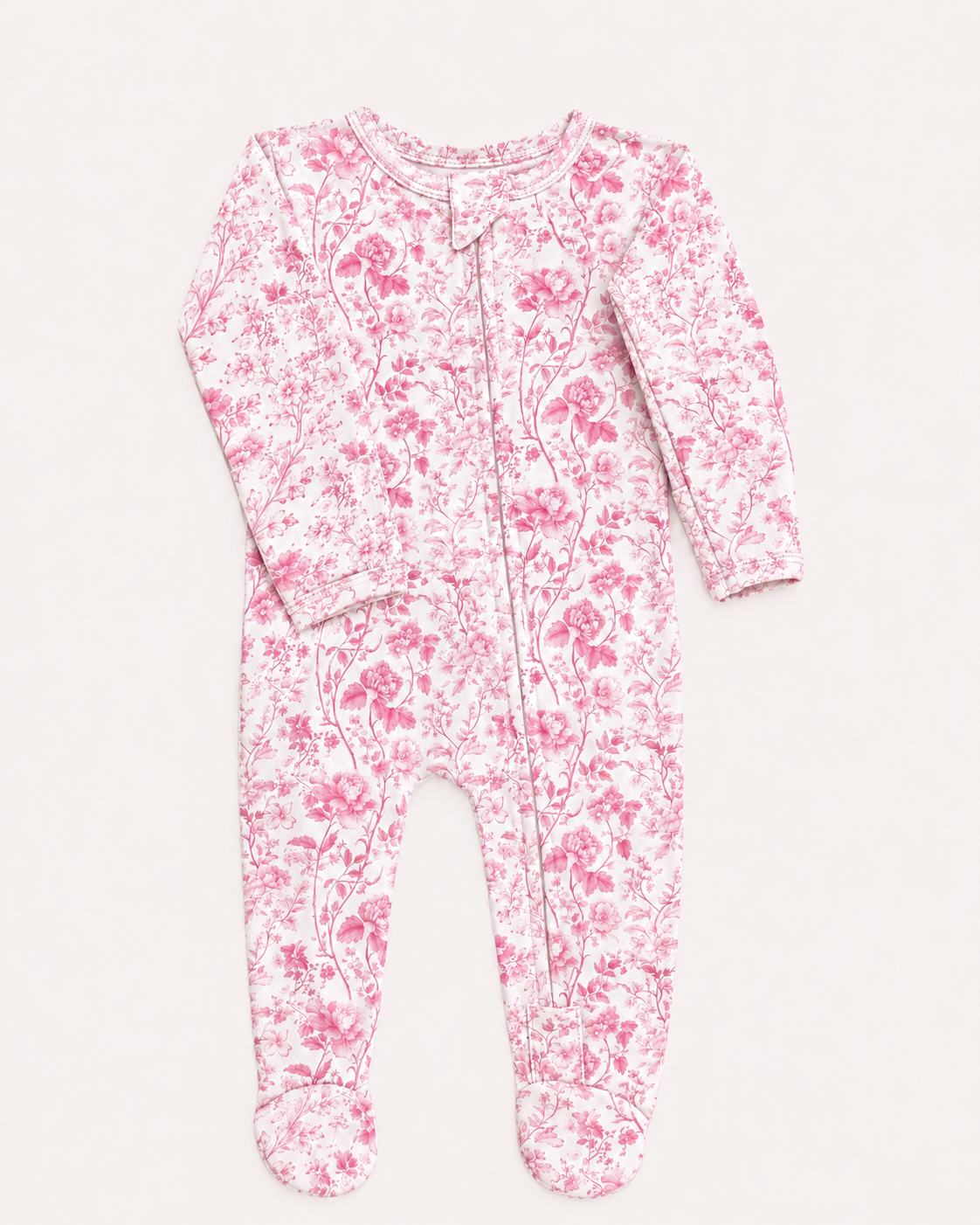 Footed Romper - Blush meadow