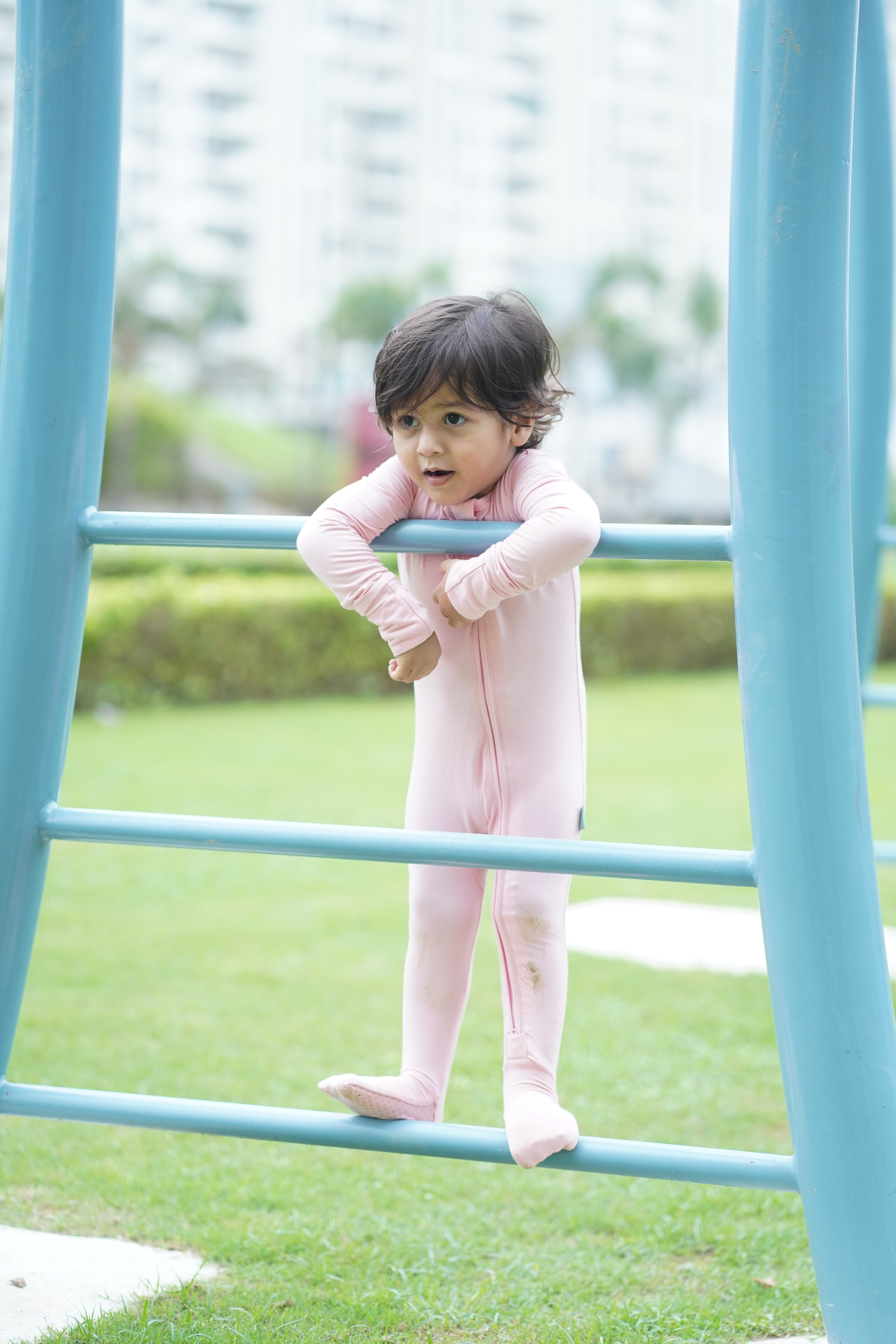 Footless Romper - Petal Rose