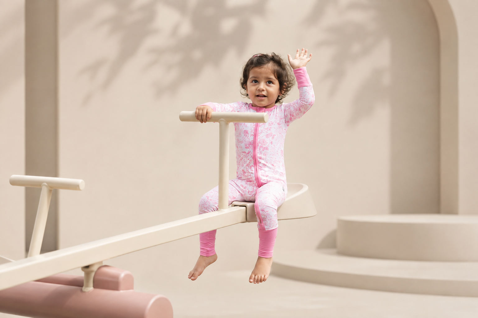 Footless Romper - Blush Meadow
