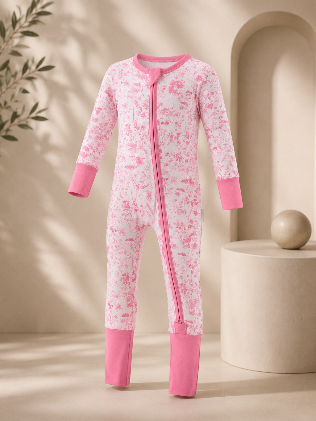 Footless Romper - Blush Meadow